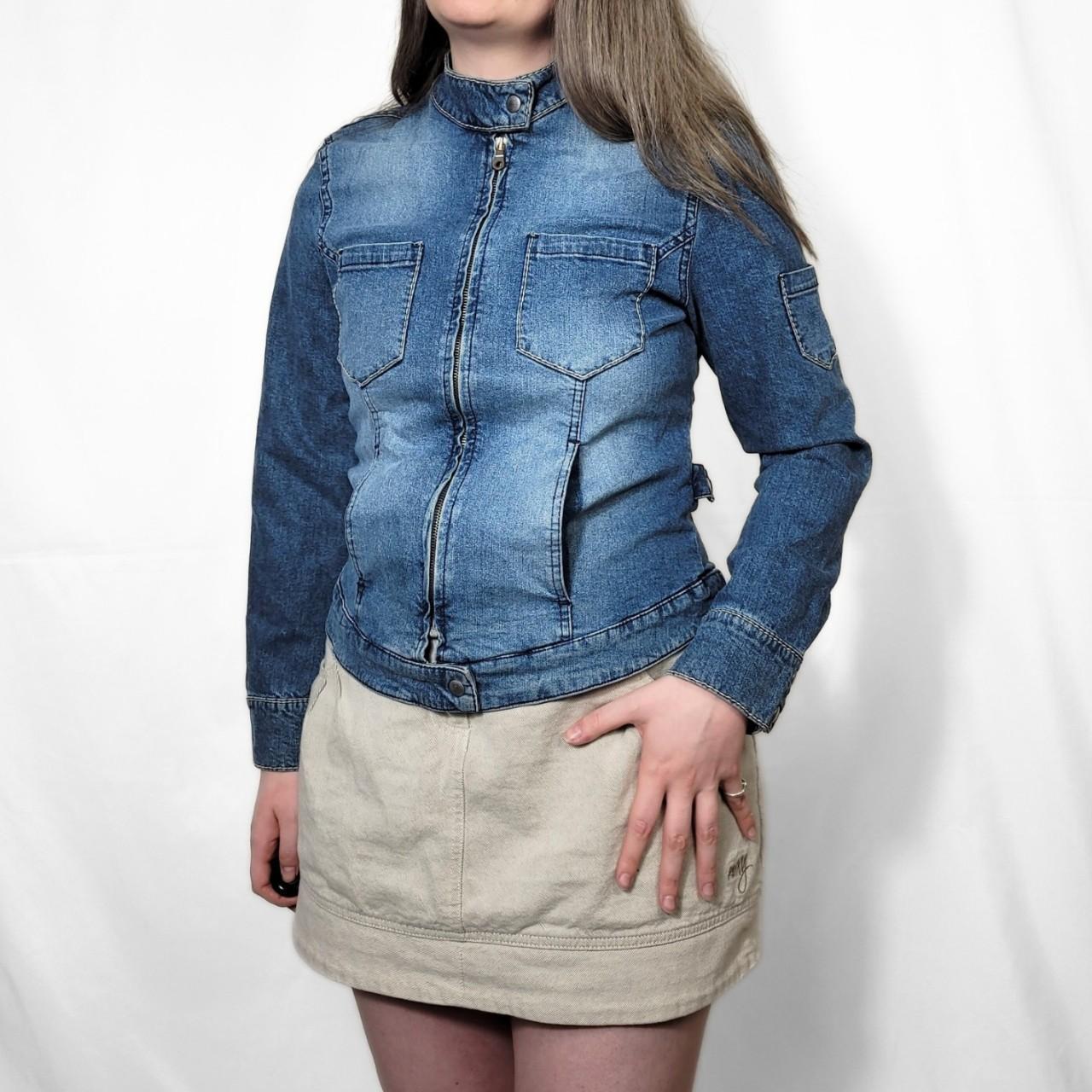 Vintage Y2K Blue Denim Zip Up Jacket