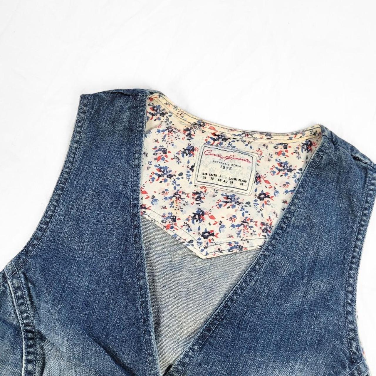 Vintage Y2K Denim Waistcoat Vest – Denim & Cotton Mix