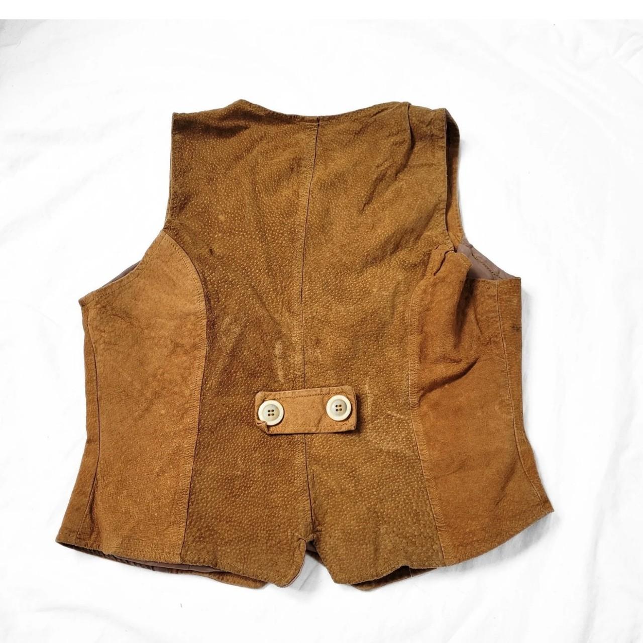 Vintage 90s Brown Suede Cropped Waistcoat