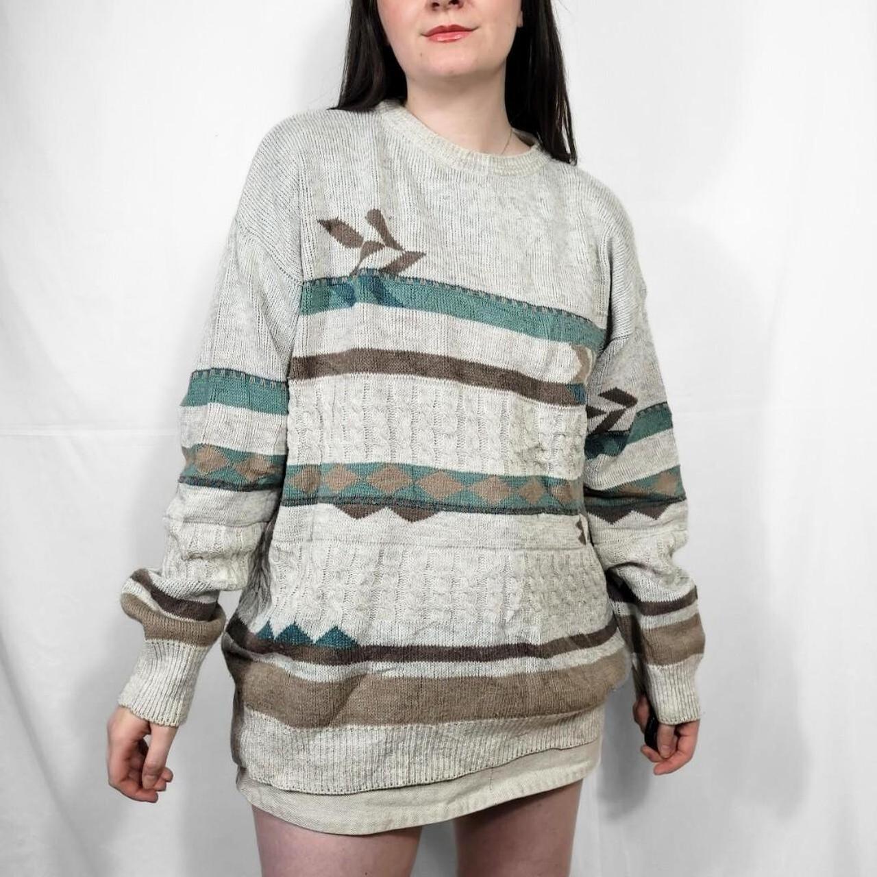 Vintage 90s Grunge Pattern Knit Jumper