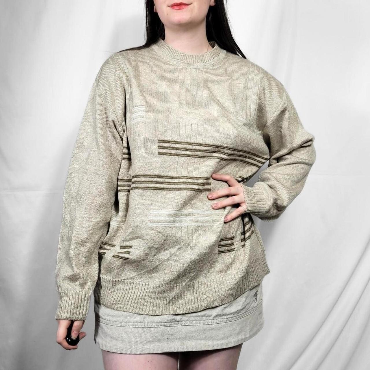 Vintage 90s Brown Knit Stripe Jumper