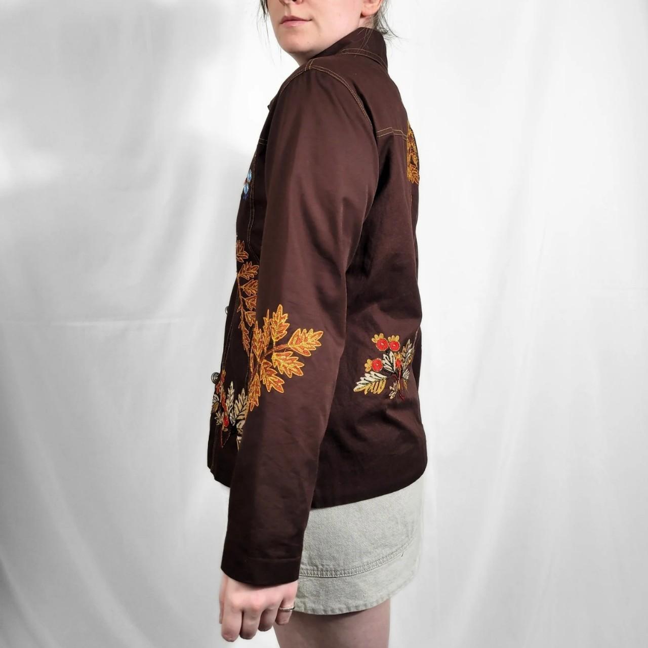 Vintage Y2K Brown Floral Embroidered Western Jacket