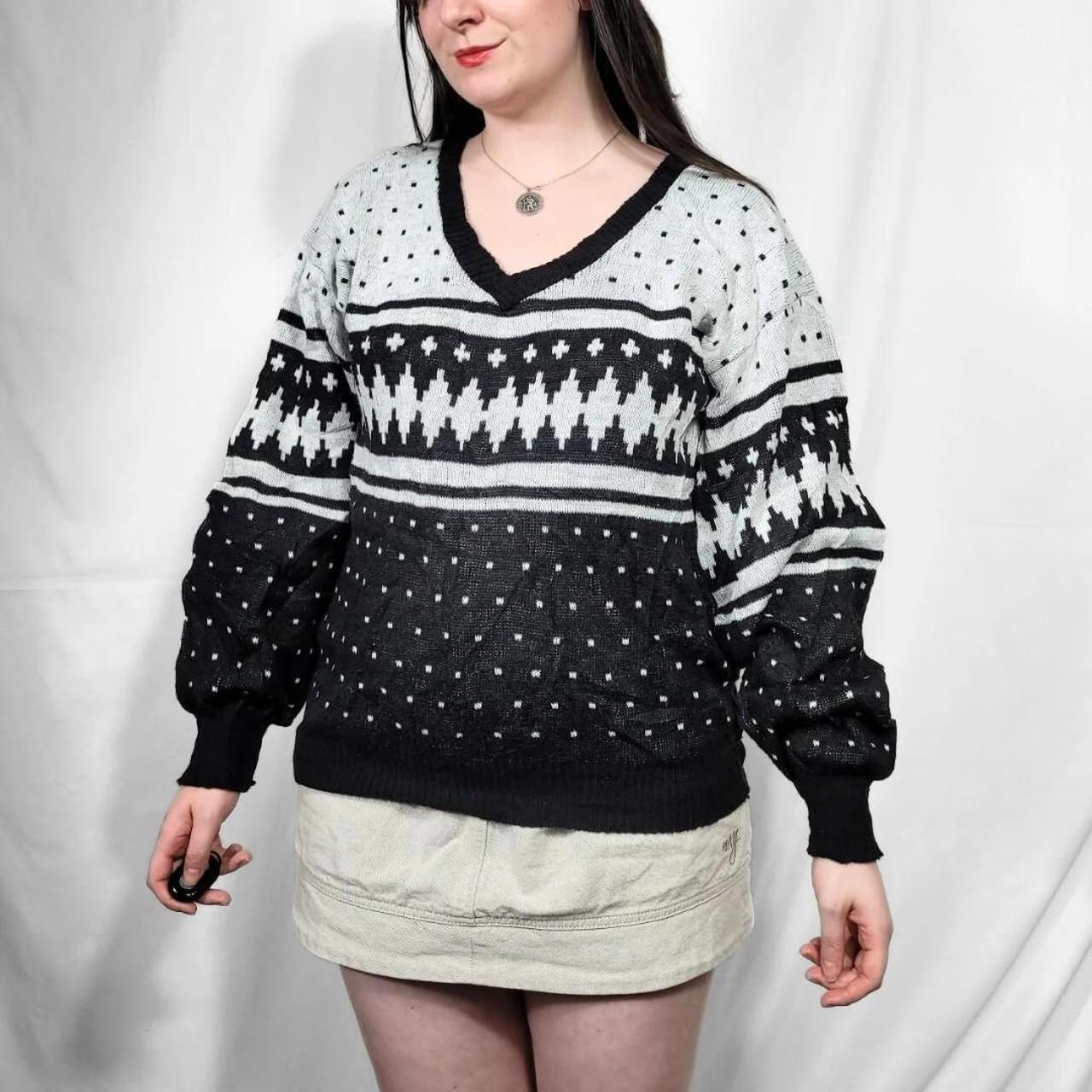Vintage 90s Grunge Pattern Knit Jumper