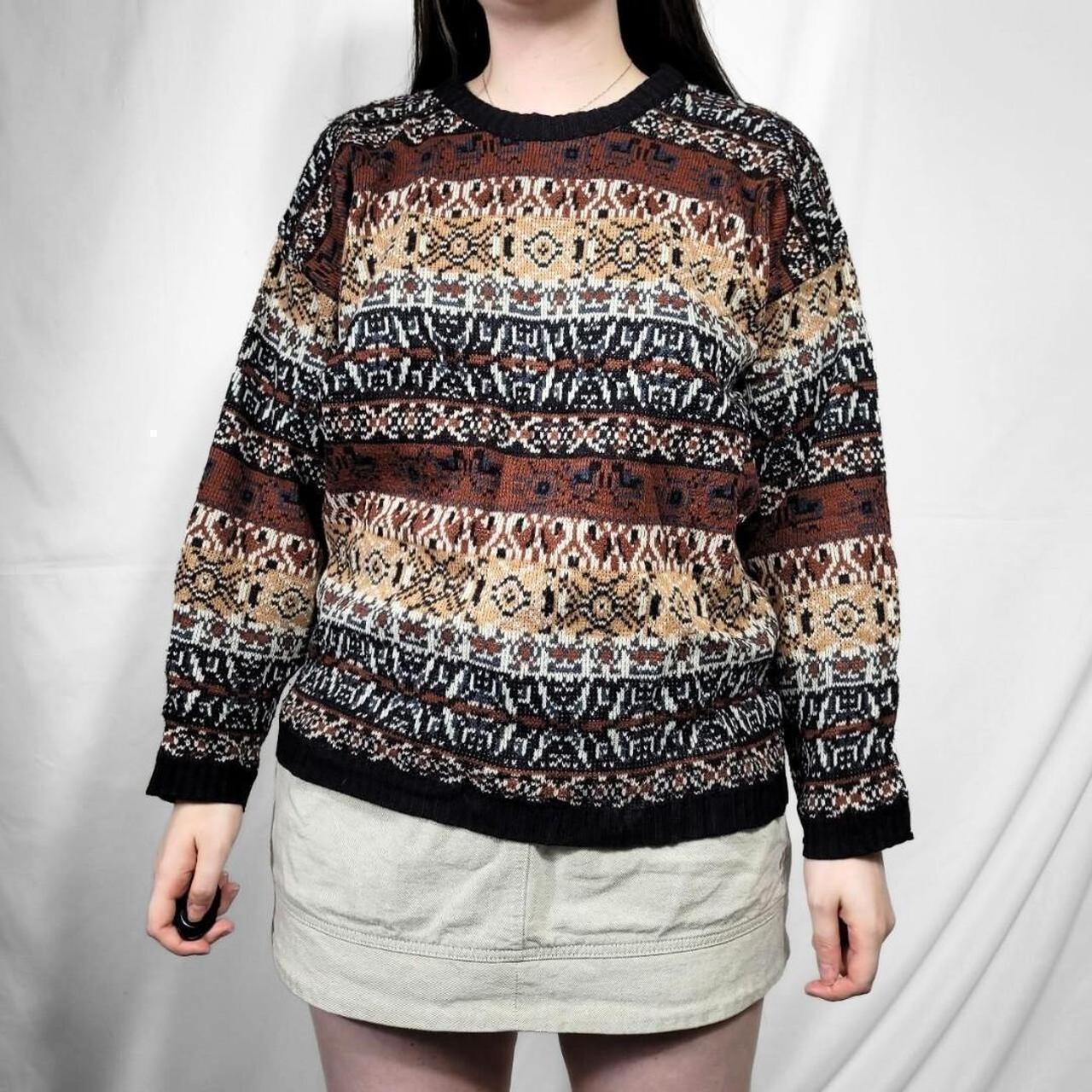 Vintage 90s Multi-Coloured Abstract Knit Jumper