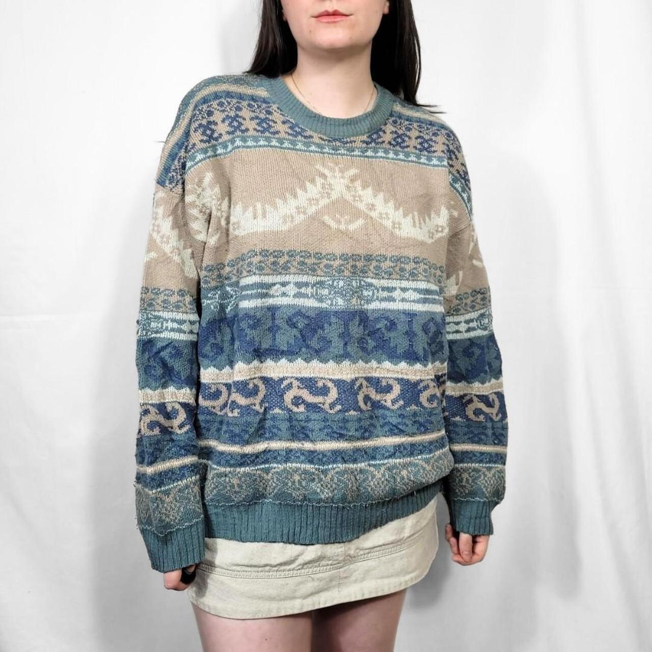 Vintage 90s Multi-Coloured Funky Pattern Knitted Jumper