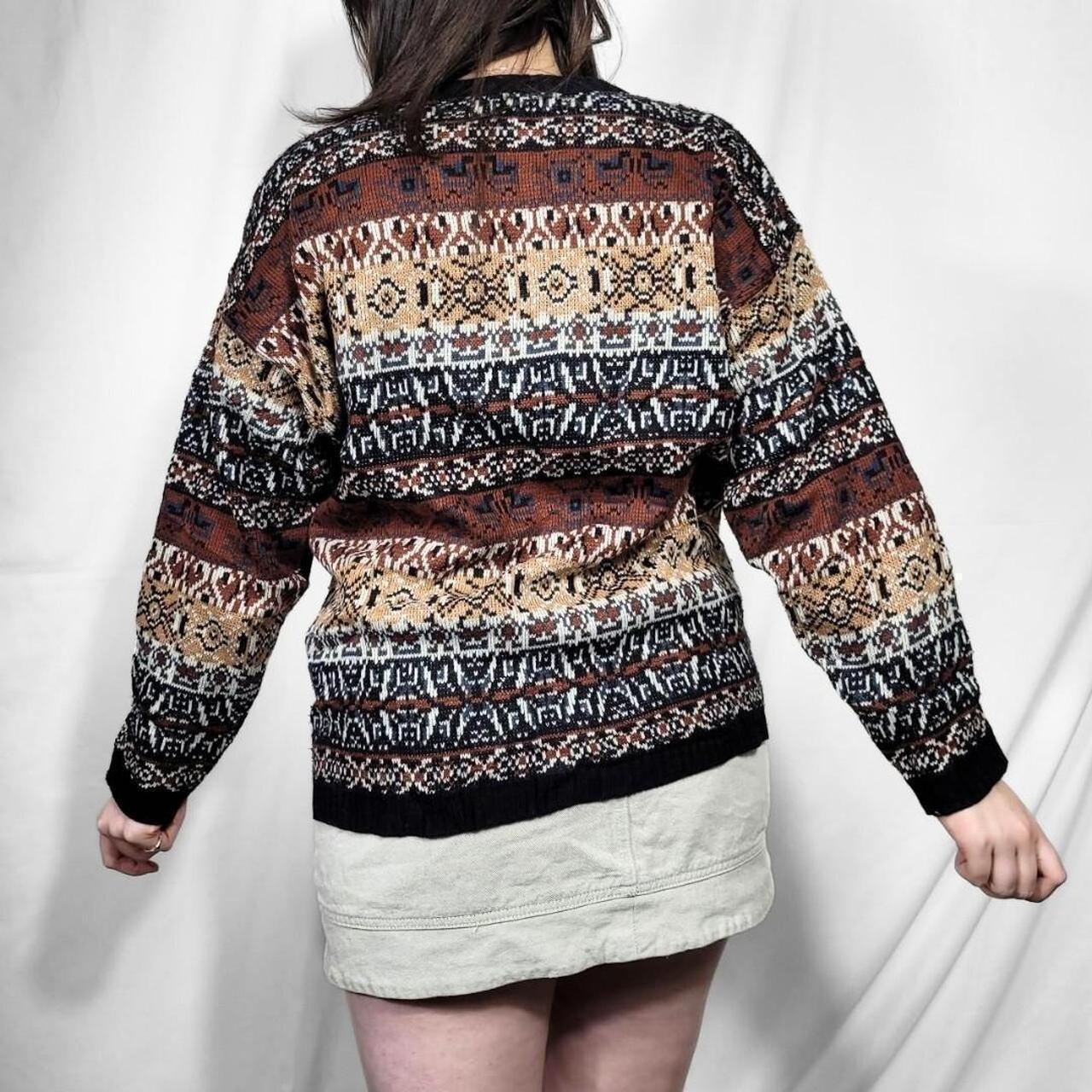 Vintage 90s Multi-Coloured Abstract Knit Jumper