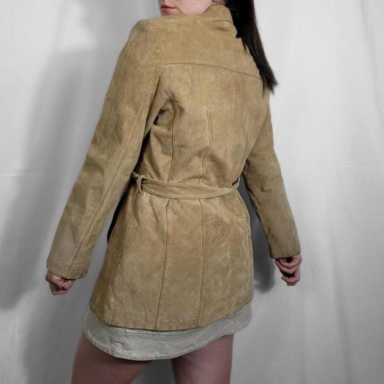 Vintage 90s Tan Suede Jacket With Belt