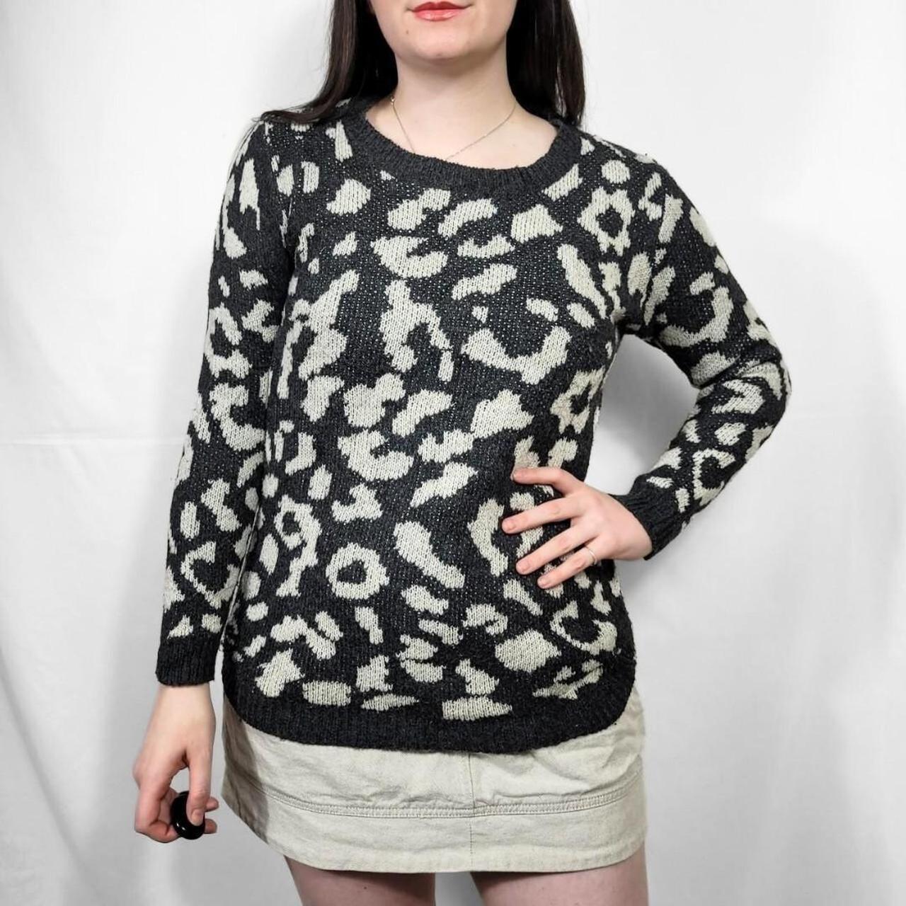 Y2K Leopard Print Knit Jumper