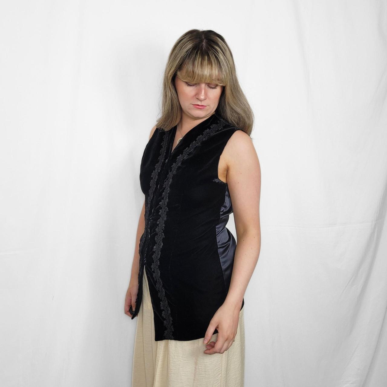 Vintage 90s Black Velvet Embroidered Waistcoat – Woodstock-Inspired by St Michael