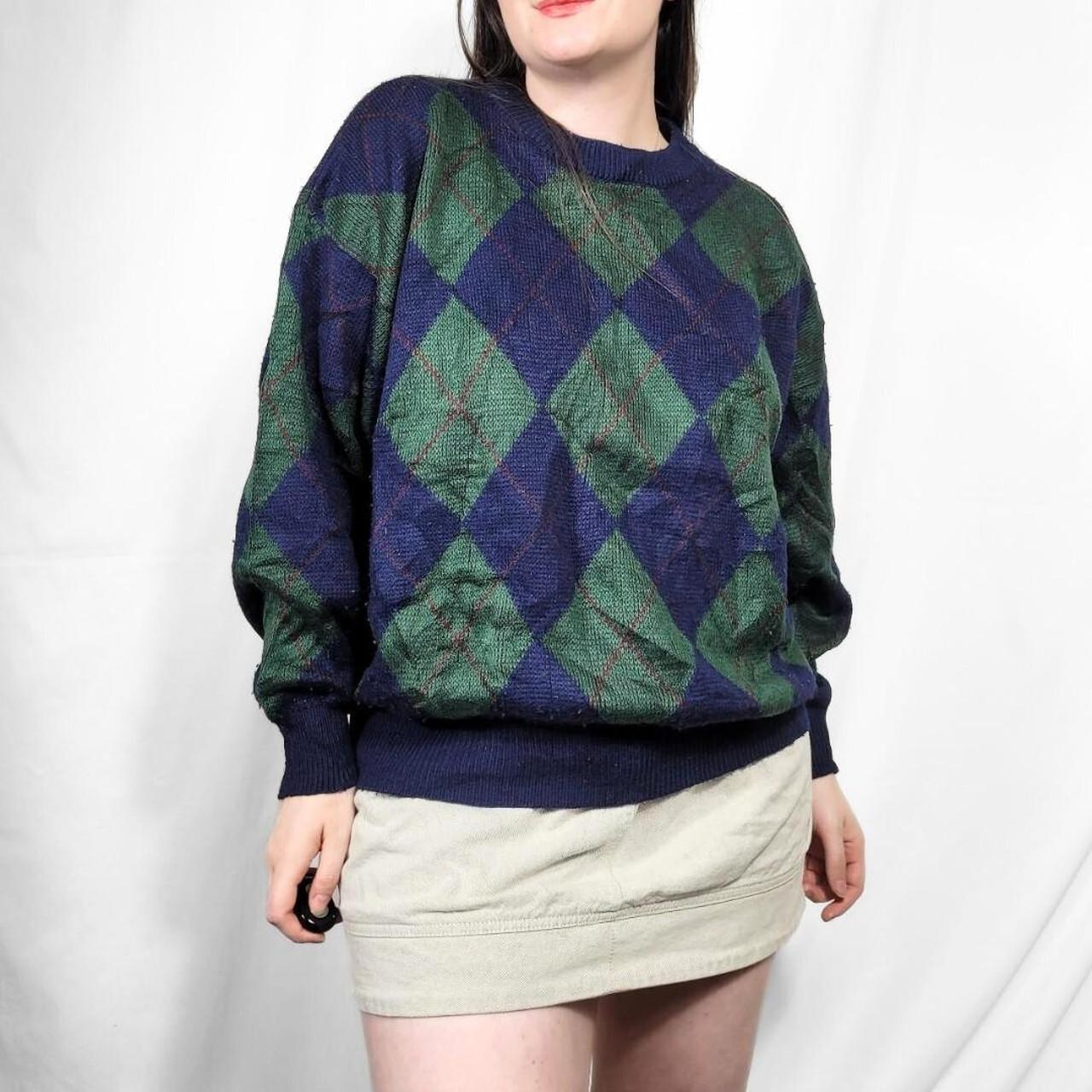 Vintage 90s Argyle Pattern Knitted Jumper