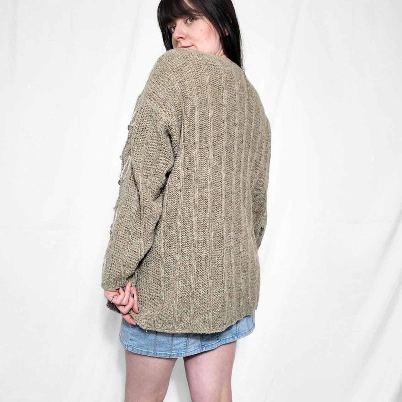 Vintage Y2K Brown Floral Knit Jumper