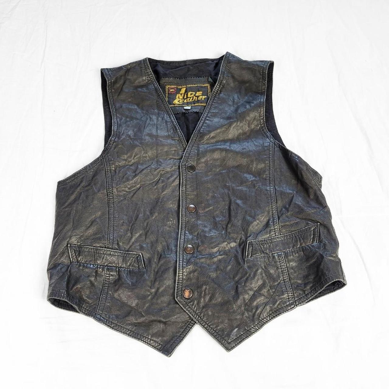 Vintage 90s Black Leather Western Waistcoat – Bikercore Edge