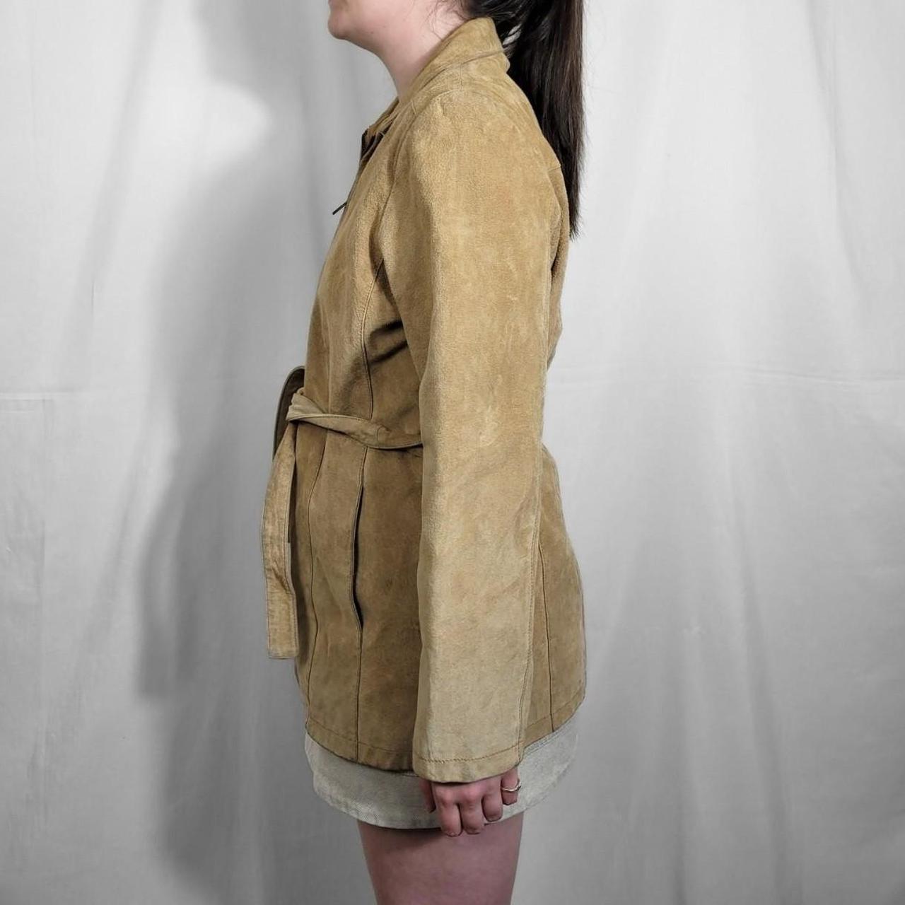 Vintage 90s Tan Suede Jacket With Belt