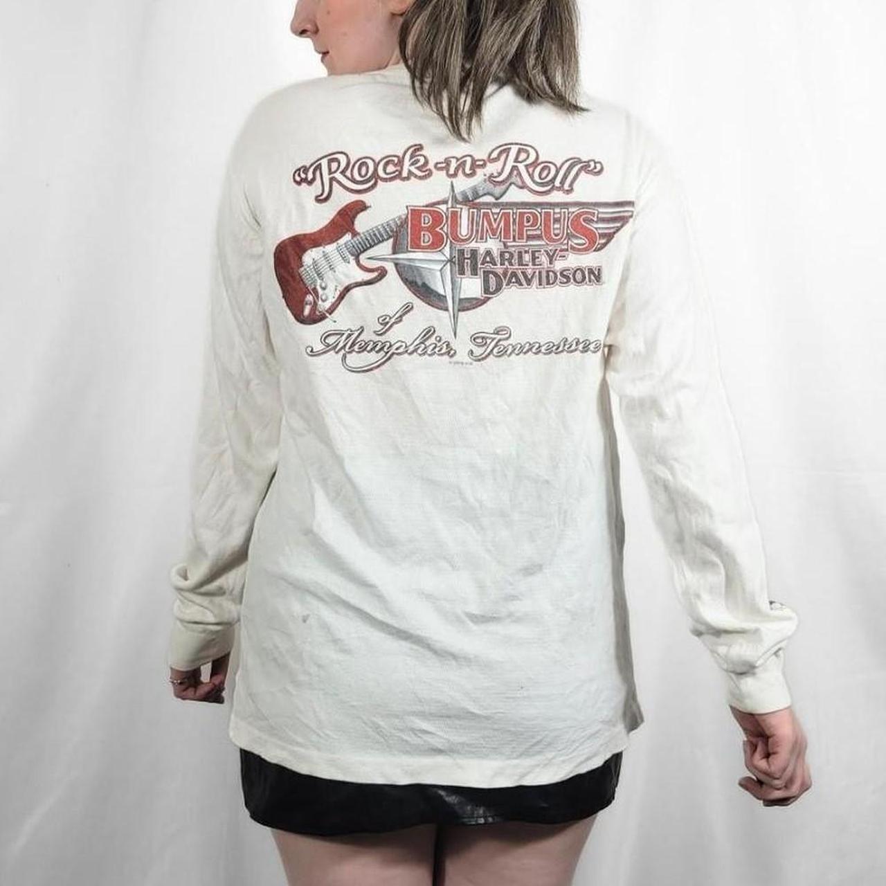 Vintage Harley Davidson Rock N Roll Graphic Long Sleeve T-Shirt