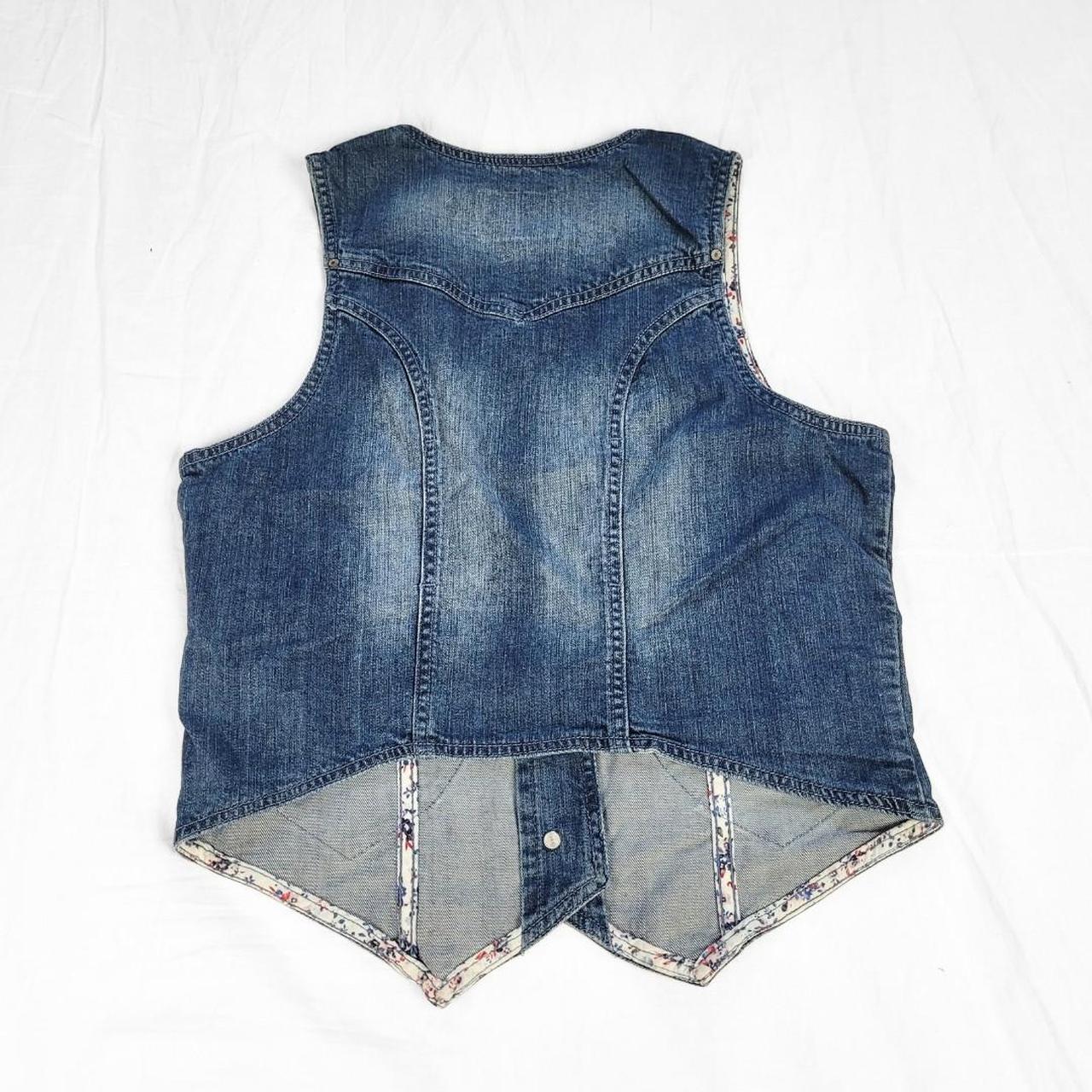 Vintage Y2K Denim Waistcoat Vest – Denim & Cotton Mix