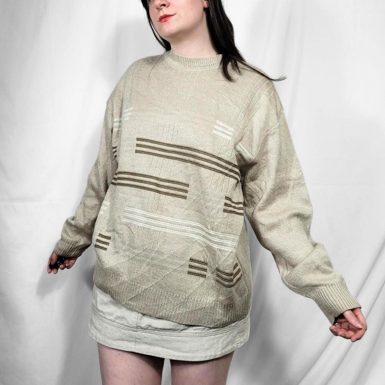 Vintage 90s Brown Knit Stripe Jumper