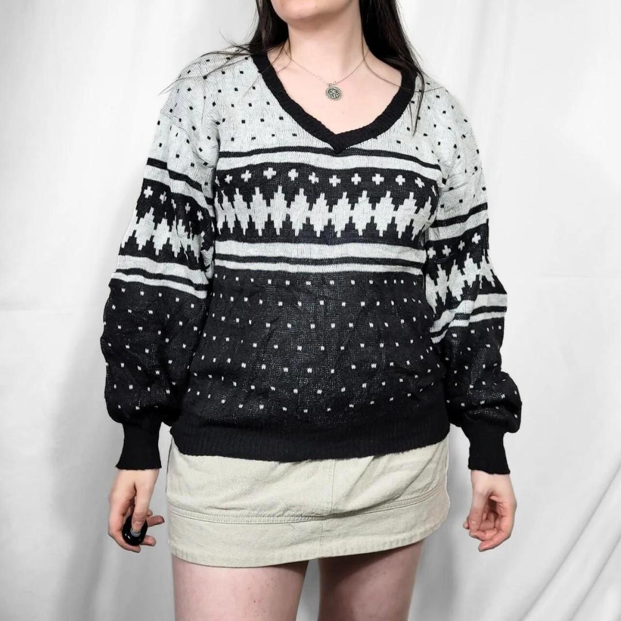 Vintage 90s Grunge Pattern Knit Jumper