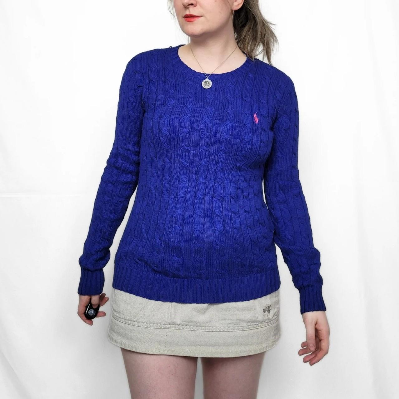 Ralph Lauren Y2K Blue Cable Knitted Jumper