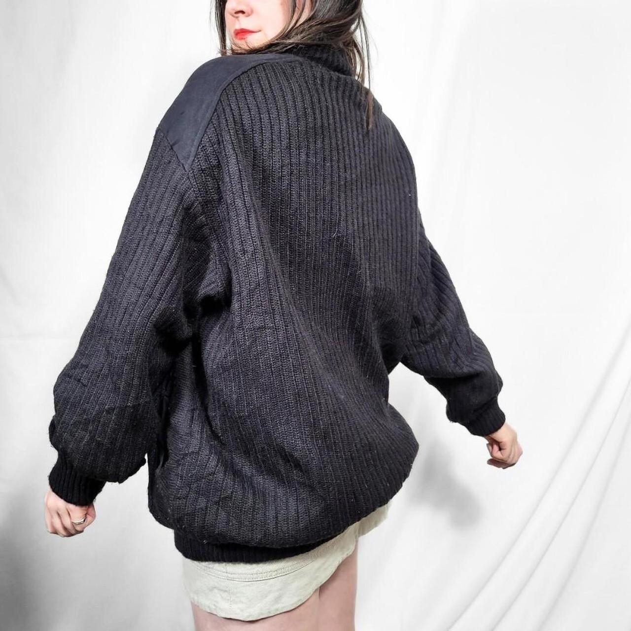 Vintage 90s Black Grunge Textured Knit Cardigan