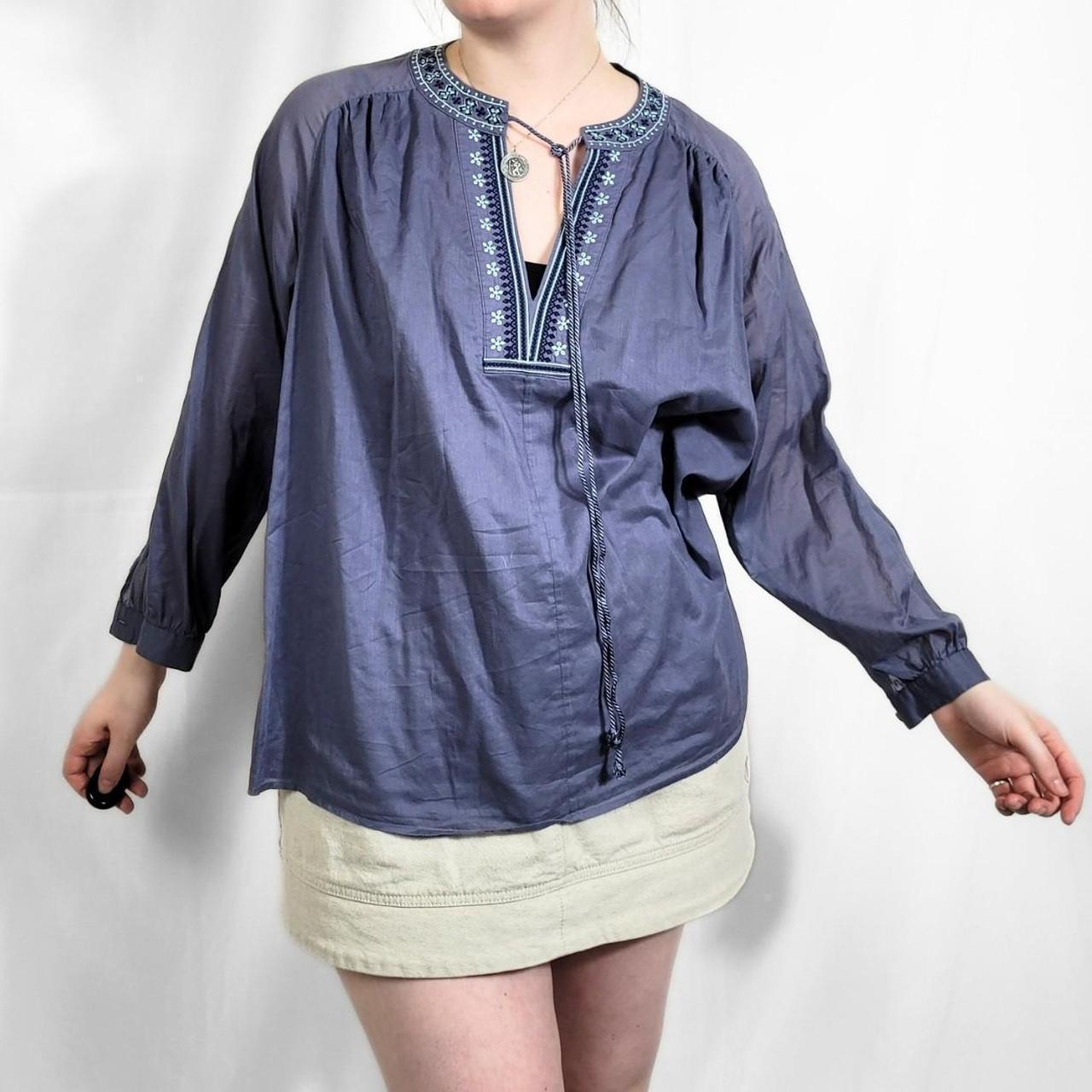 Vintage 90s Purple Floral Print Boho Top – Jaeger
