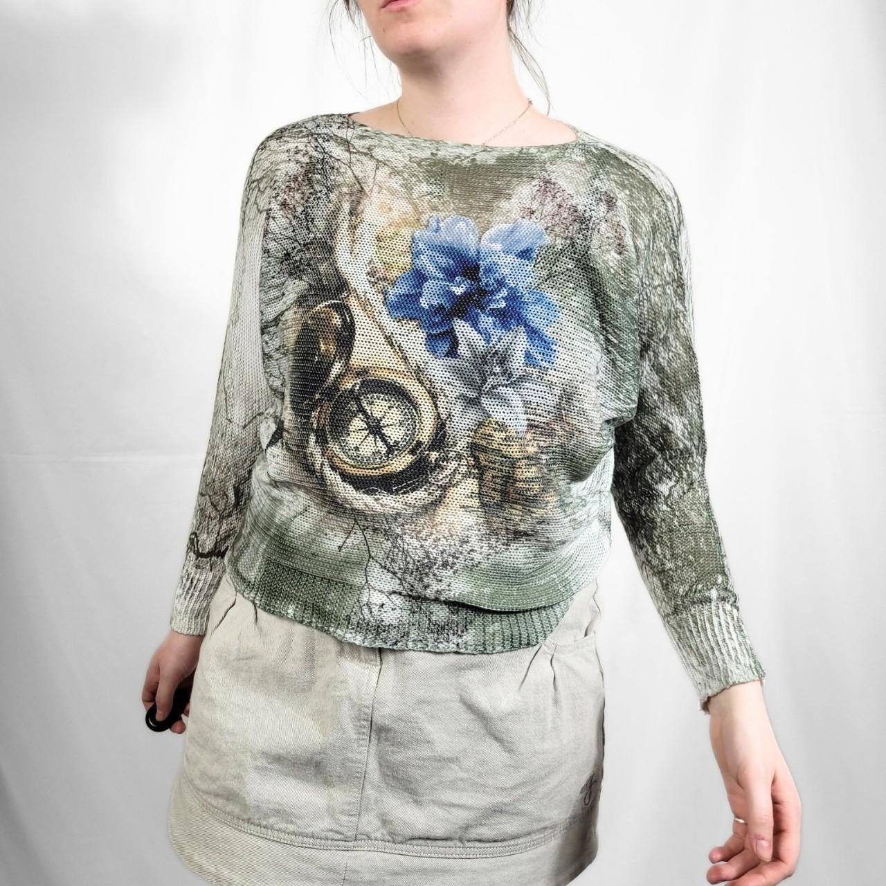Vintage Y2K Grunge Graphic Knit Jumper