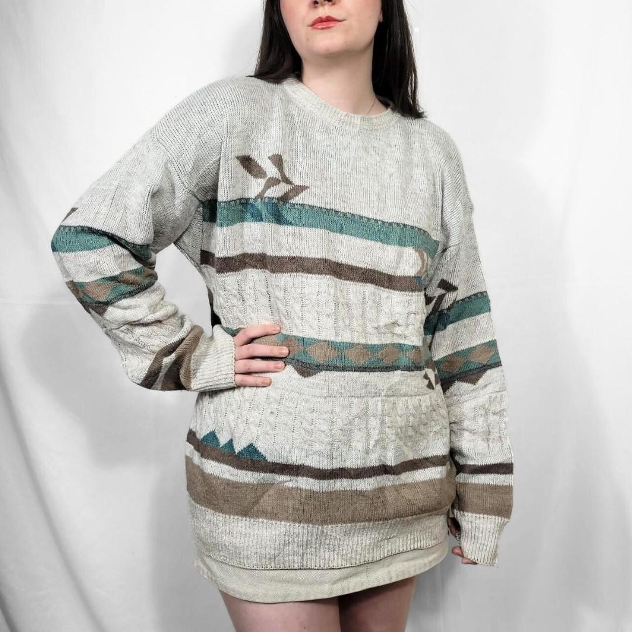 Vintage 90s Grunge Pattern Knit Jumper
