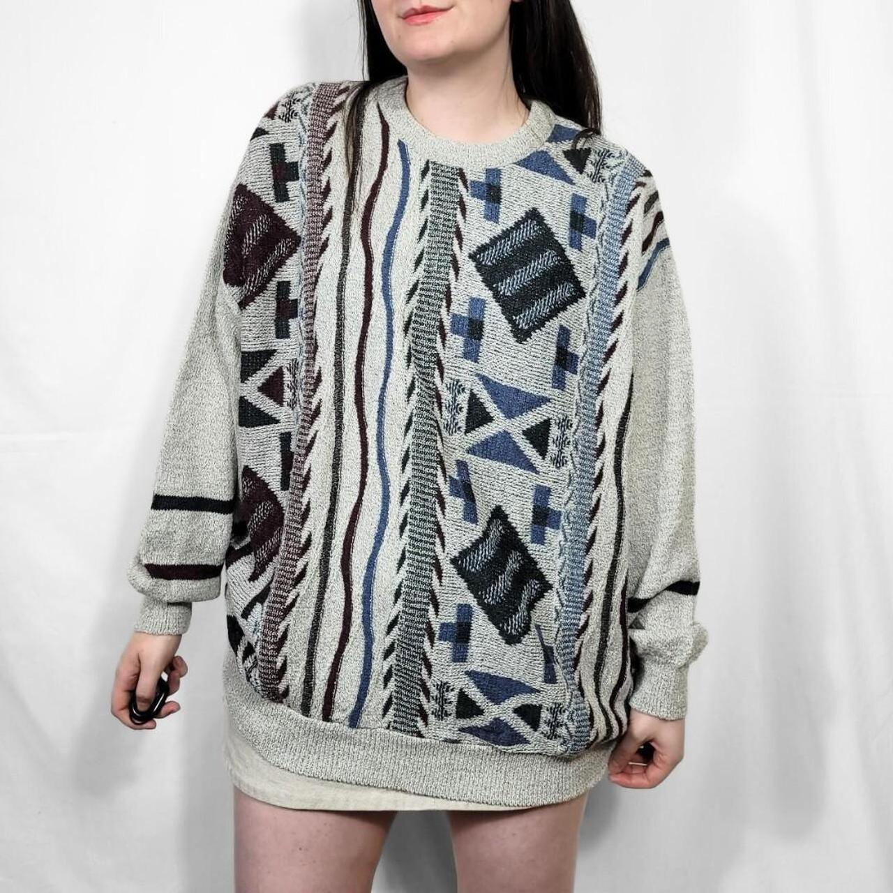 Vintage 90s Multi-coloured Grunge Pattern Knitted Jumper