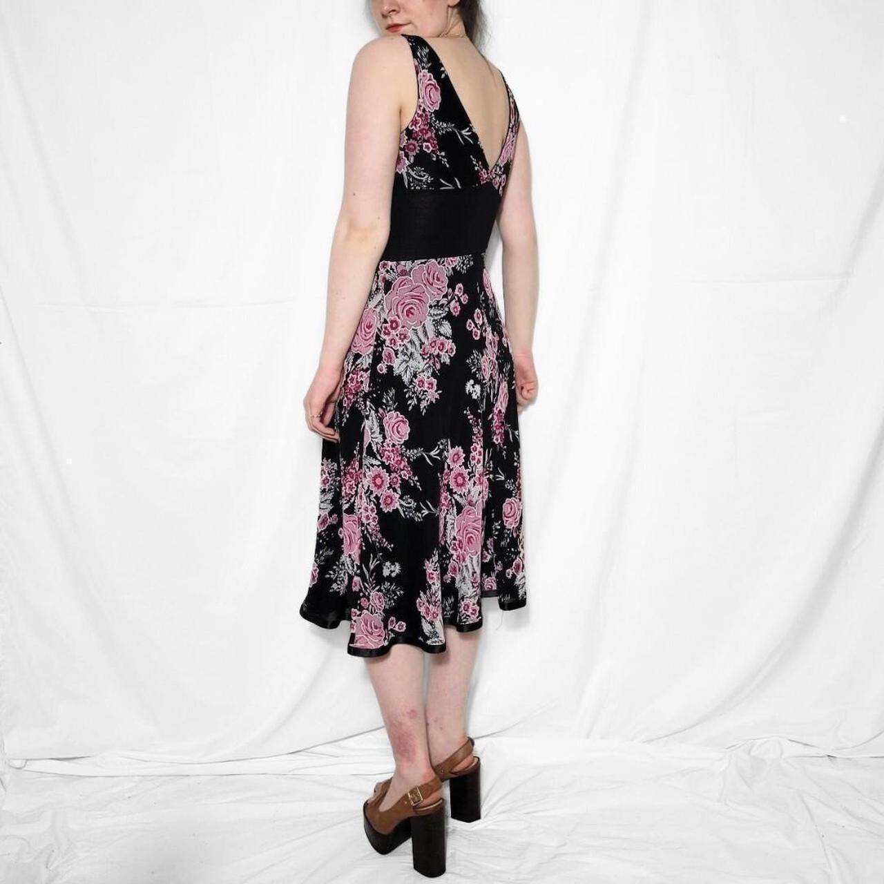 Vintage Y2K Black & Pink Floral Corset Dress