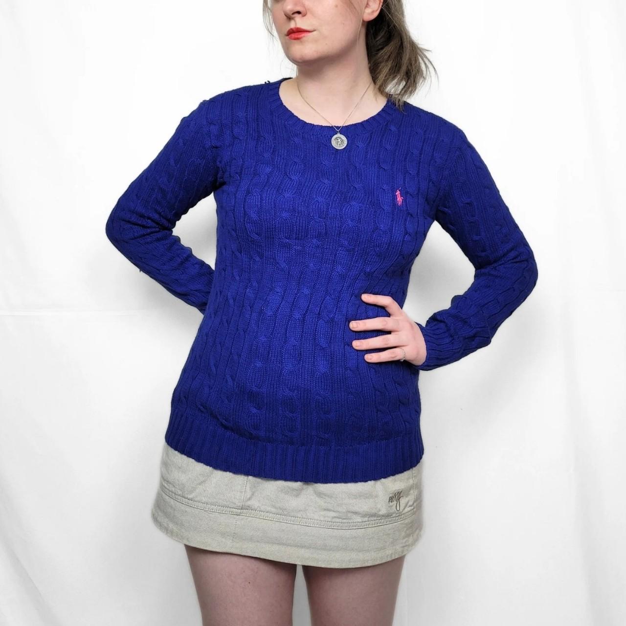 Ralph Lauren Y2K Blue Cable Knitted Jumper