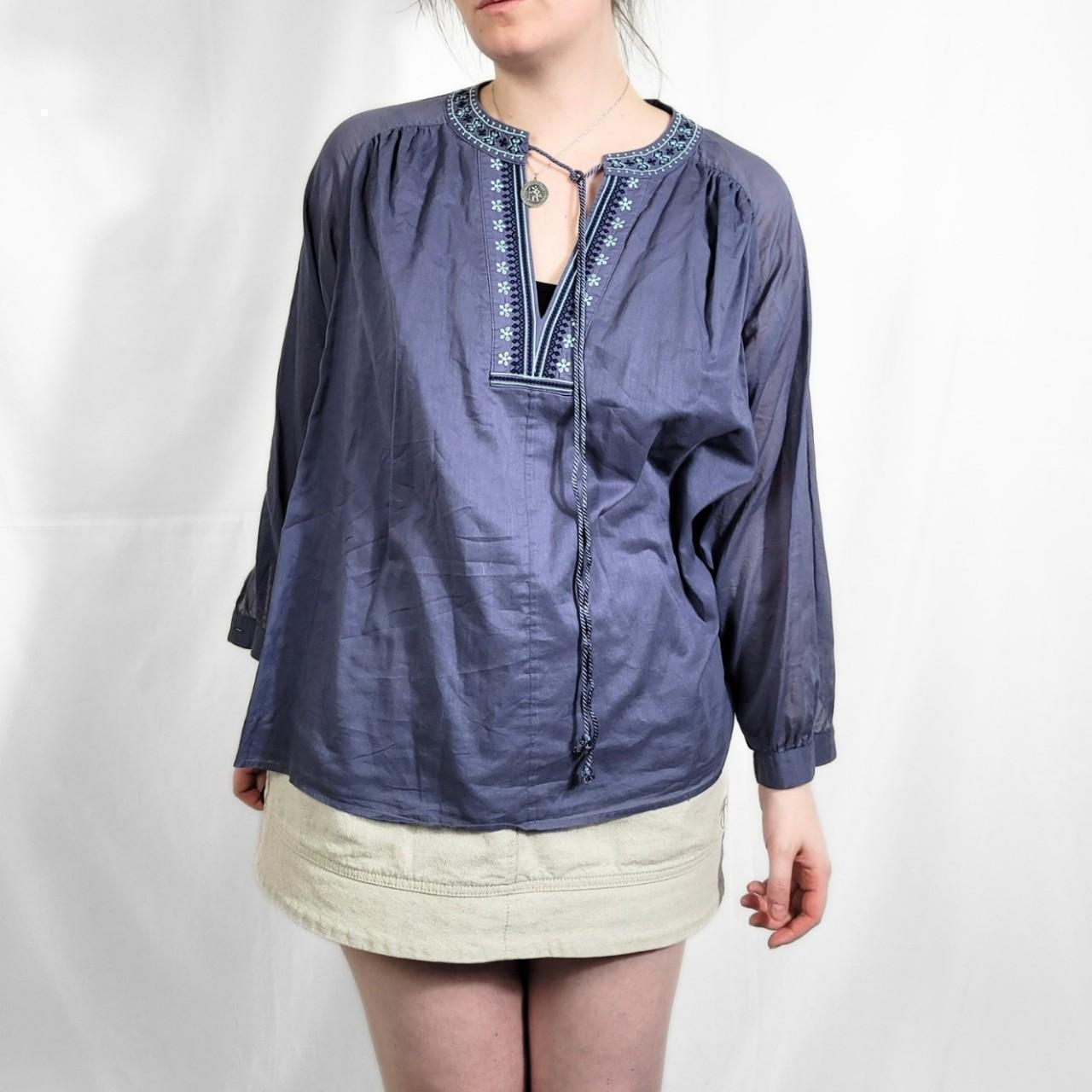 Vintage 90s Purple Floral Print Boho Top – Jaeger