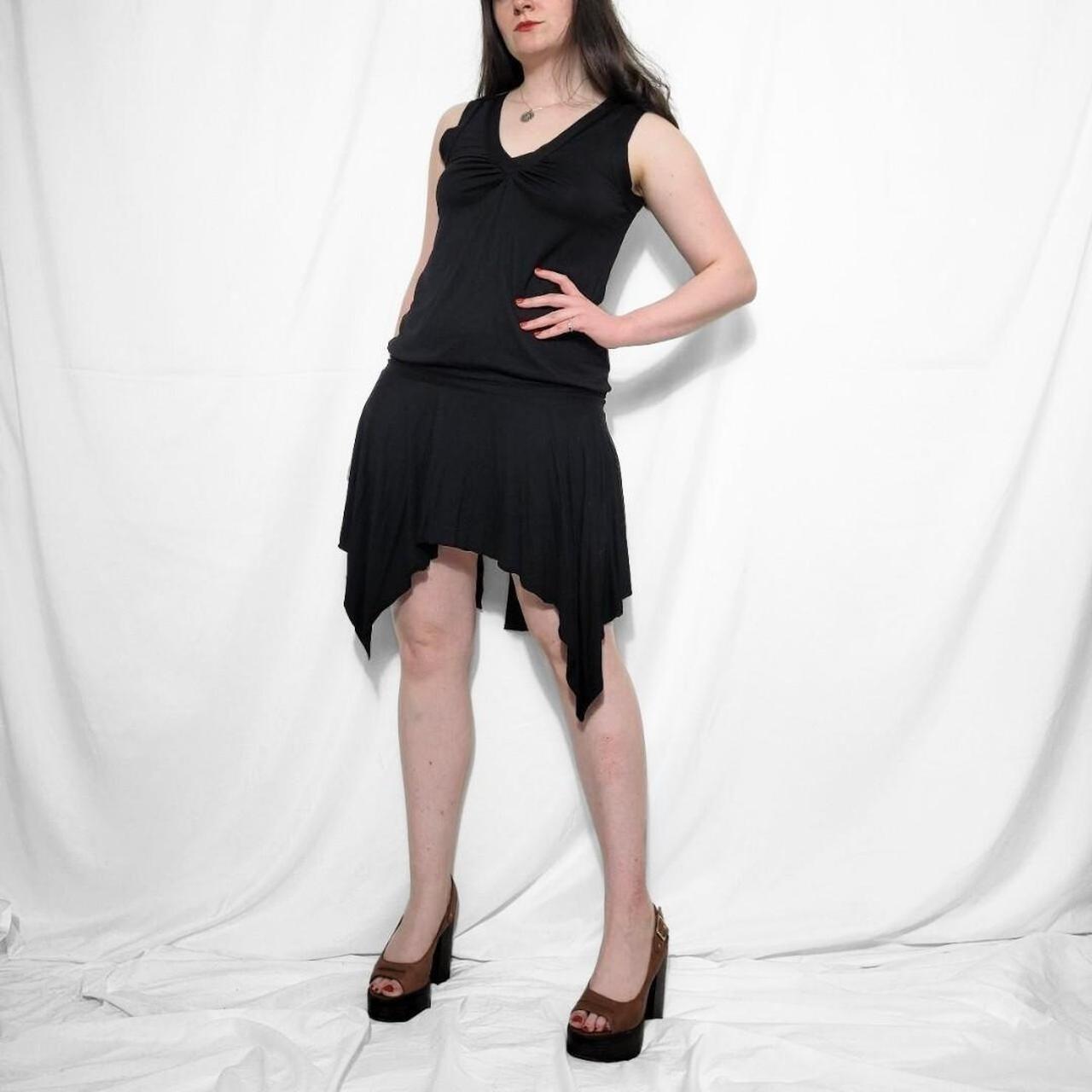 Y2K Asymmetrical Black Mini Dress