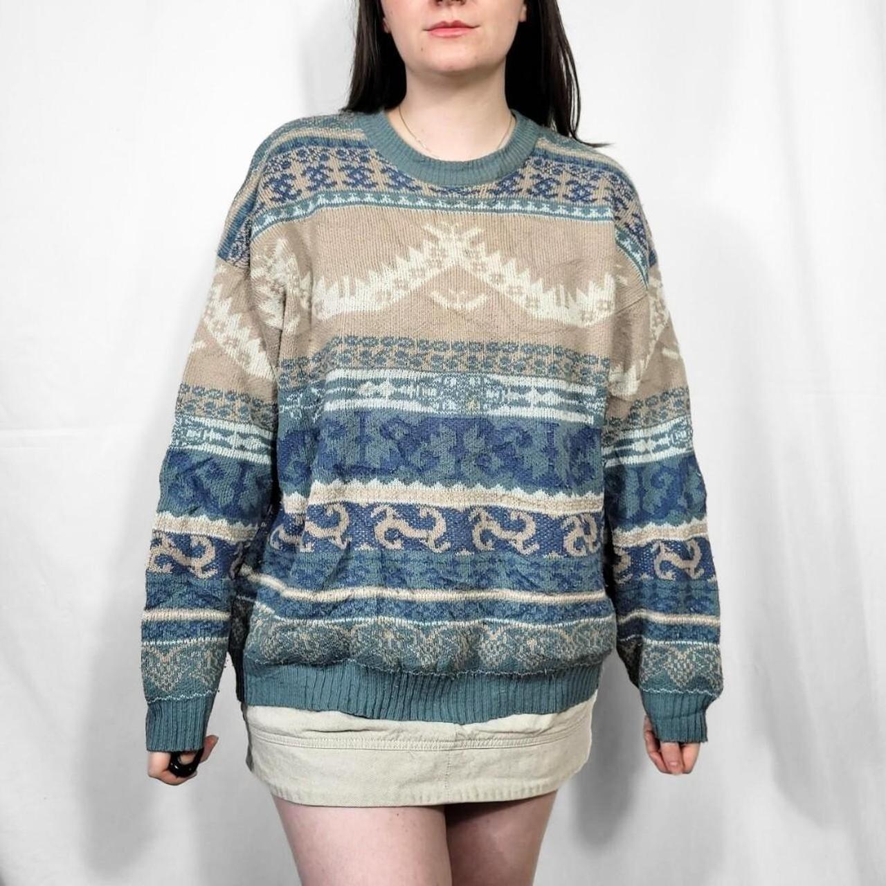 Vintage 90s Multi-Coloured Funky Pattern Knitted Jumper