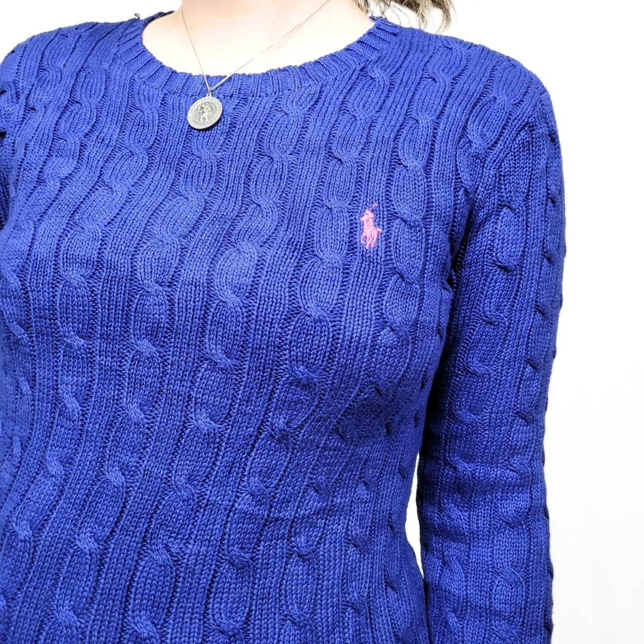 Ralph Lauren Y2K Blue Cable Knitted Jumper