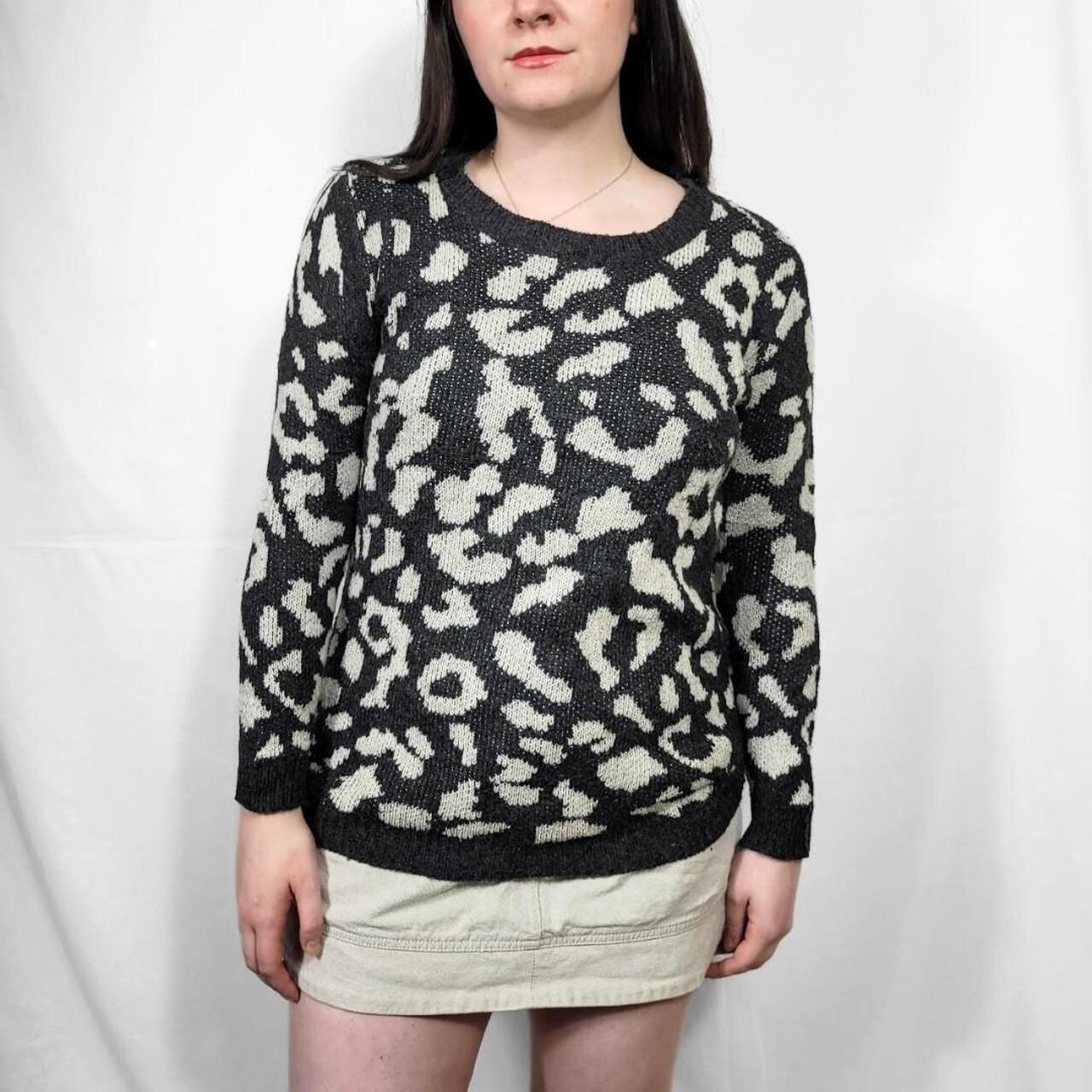 Y2K Leopard Print Knit Jumper