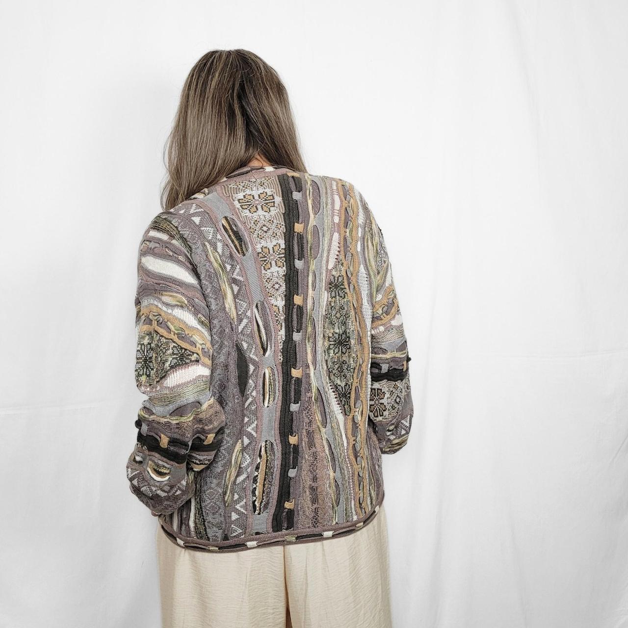 Vintage 90s Brown Coogi Style Knitted Cardigan