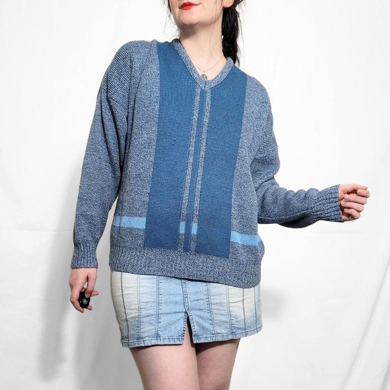 Vintage 90s Blue Grunge Knitted Jumper