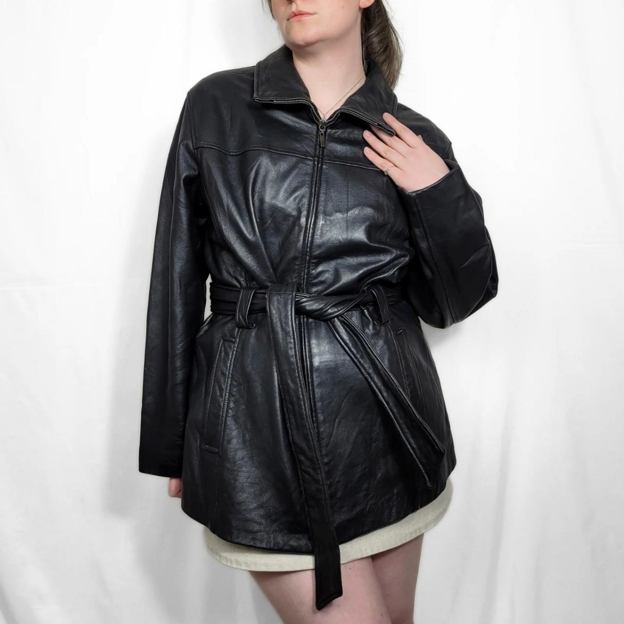 Vintage 90s Black Leather Zip Up Jacket