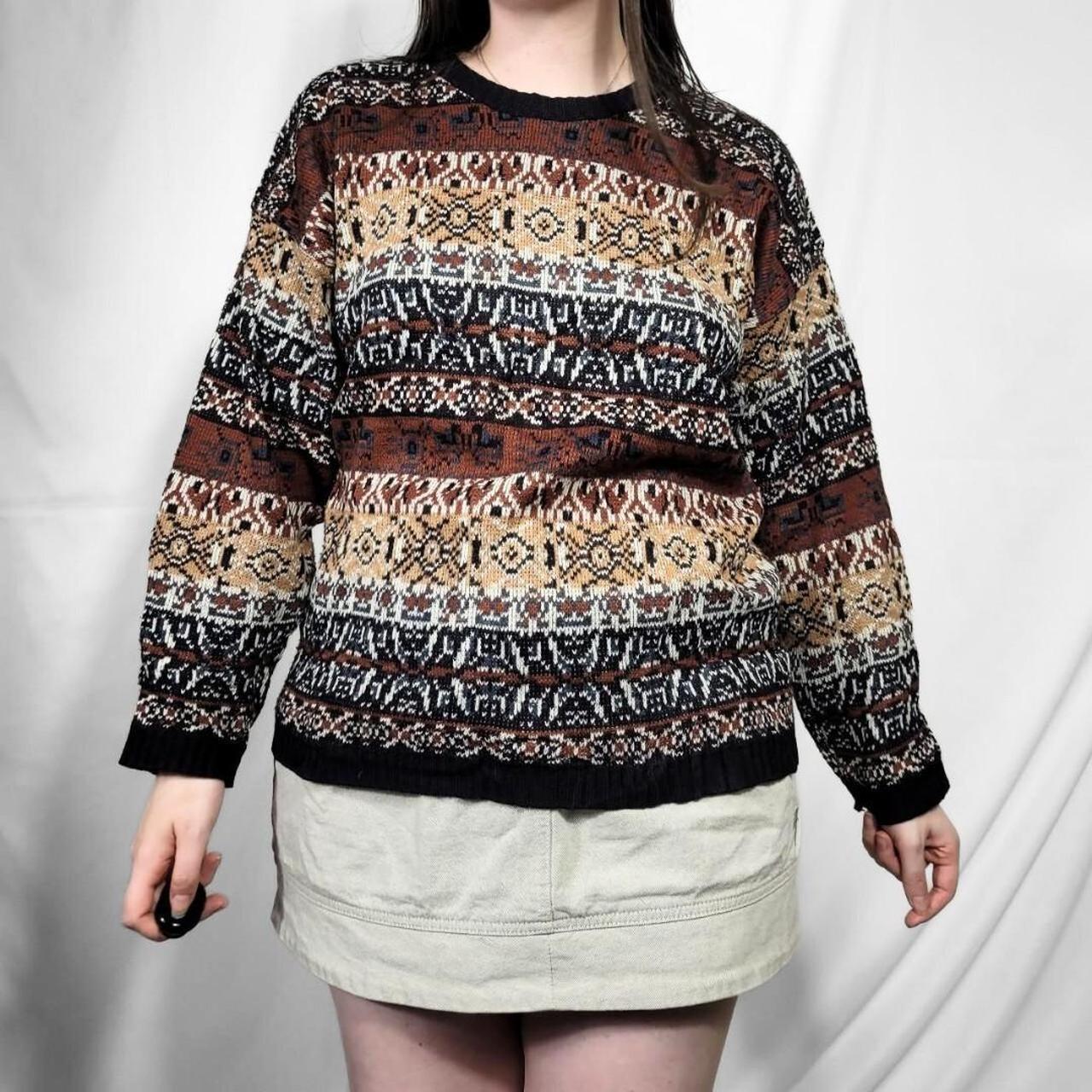 Vintage 90s Multi-Coloured Abstract Knit Jumper