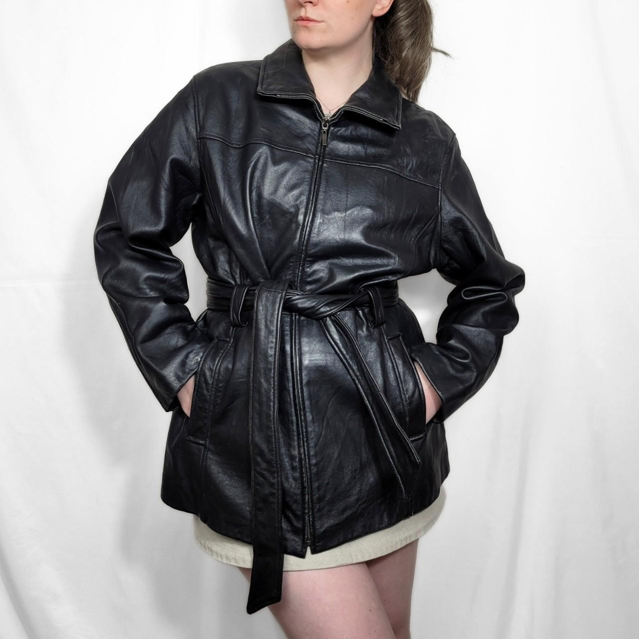 Vintage 90s Black Leather Zip Up Jacket