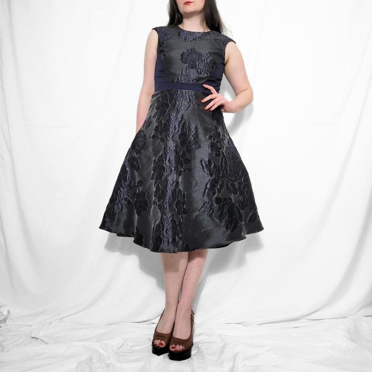 Y2K Navy Phase Eight Floral Midi Dress