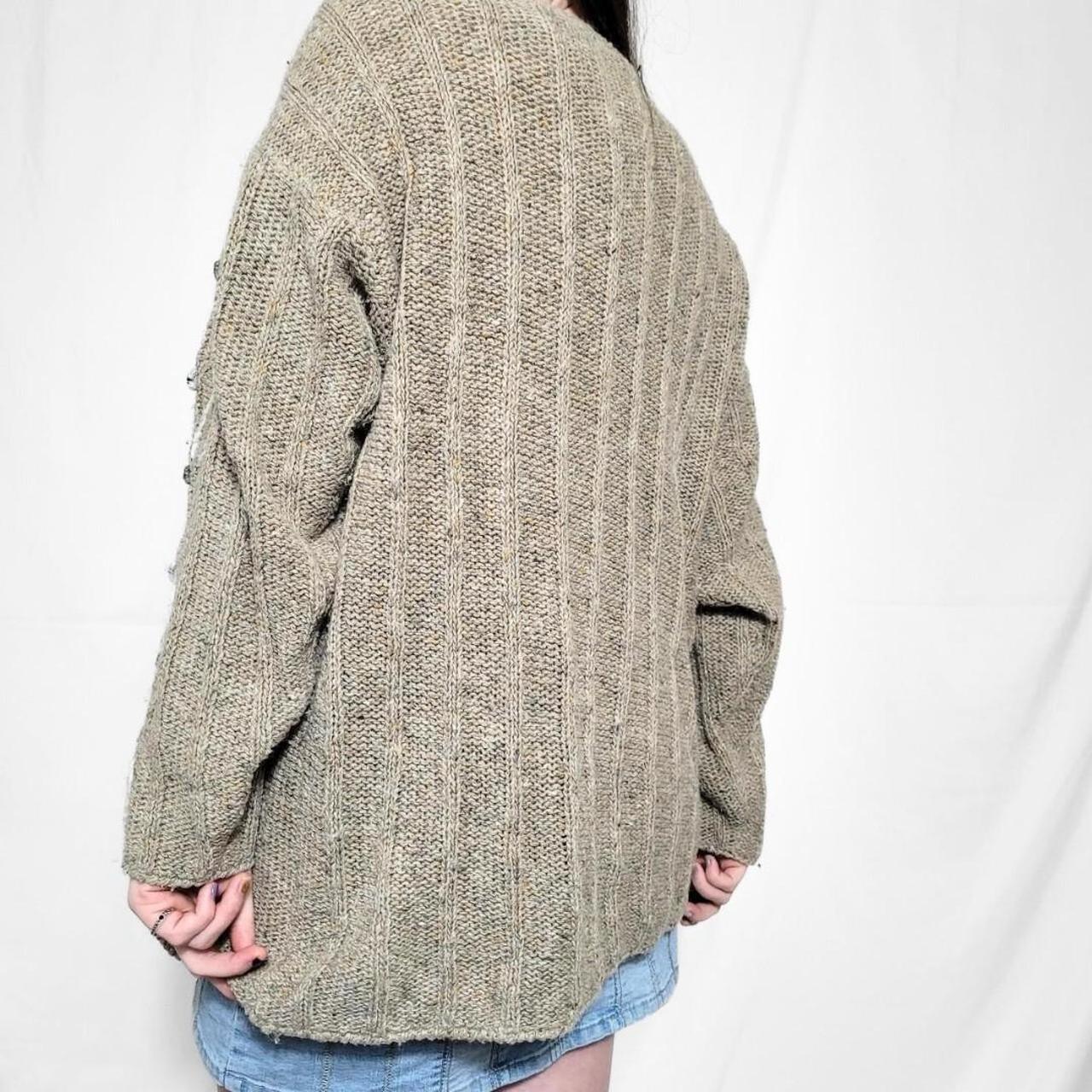 Vintage Y2K Brown Floral Knit Jumper