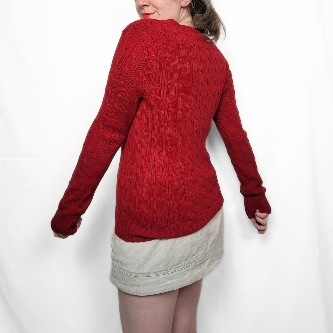 Vintage Y2K Ralph Lauren V-Neck Cable Knit Sweater