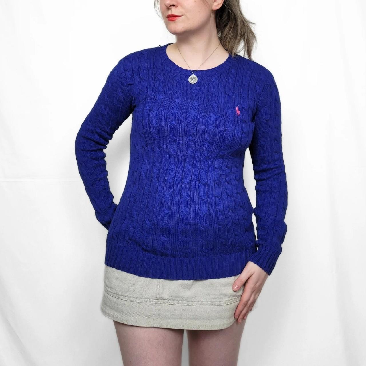 Ralph Lauren Y2K Blue Cable Knitted Jumper