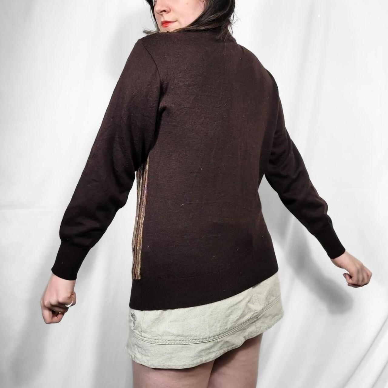 Vintage 80s Brown Stripe Knit Jumper