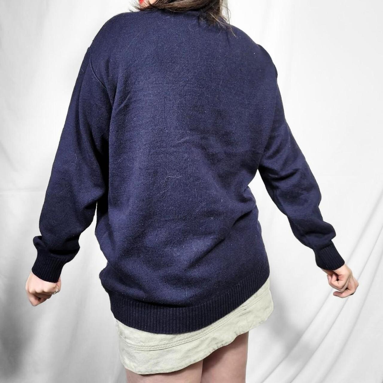Vintage 80s Blue Grunge Pattern Knit Jumper
