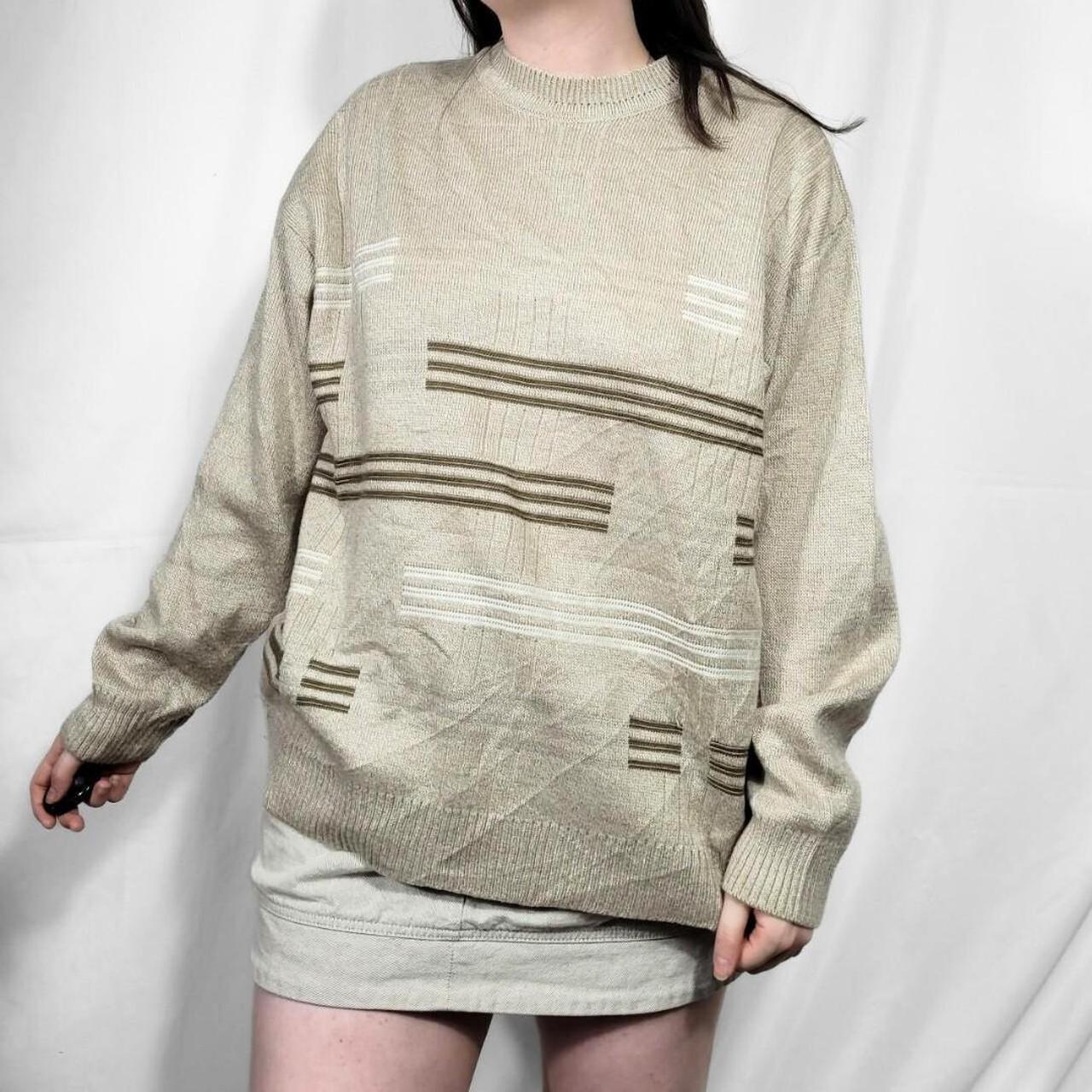 Vintage 90s Brown Knit Stripe Jumper