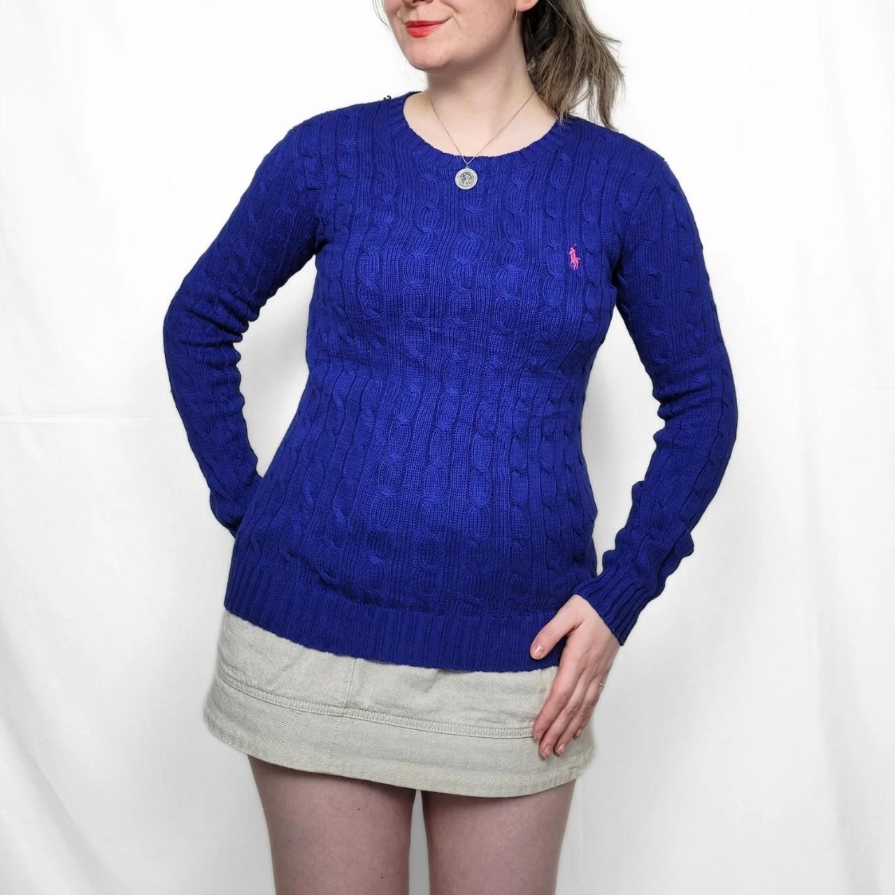 Ralph Lauren Y2K Blue Cable Knitted Jumper