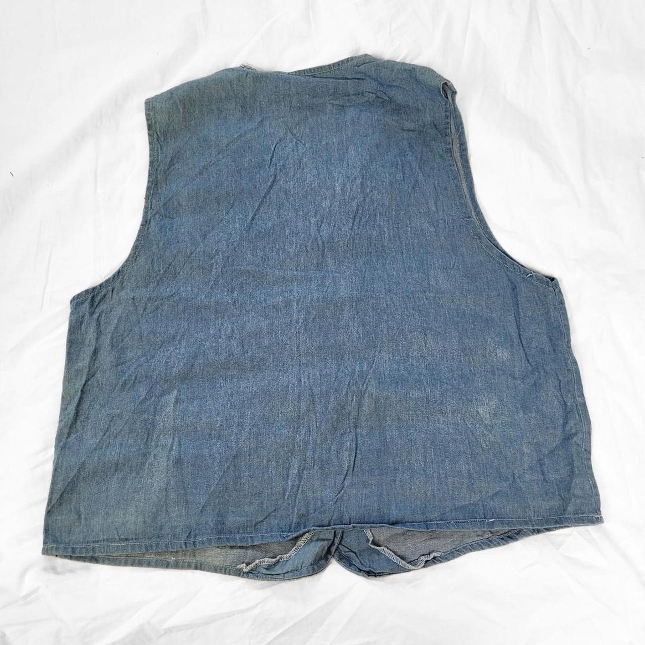 Vintage 90s Embroidered Denim Vest – Rose Western Style