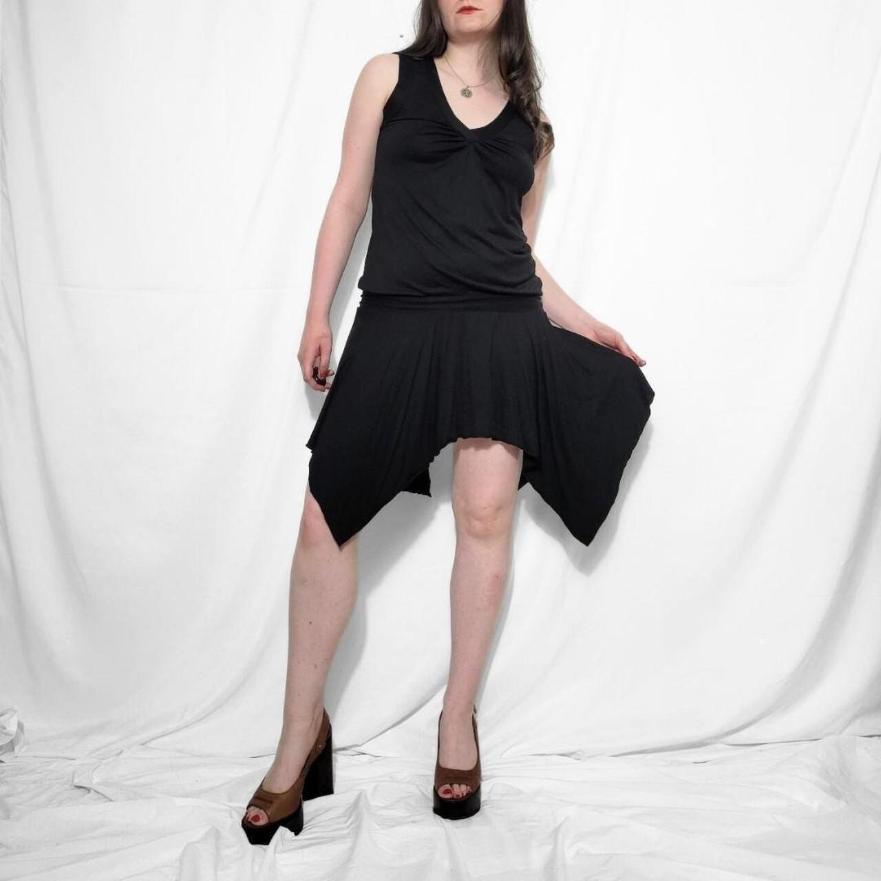 Y2K Asymmetrical Black Mini Dress