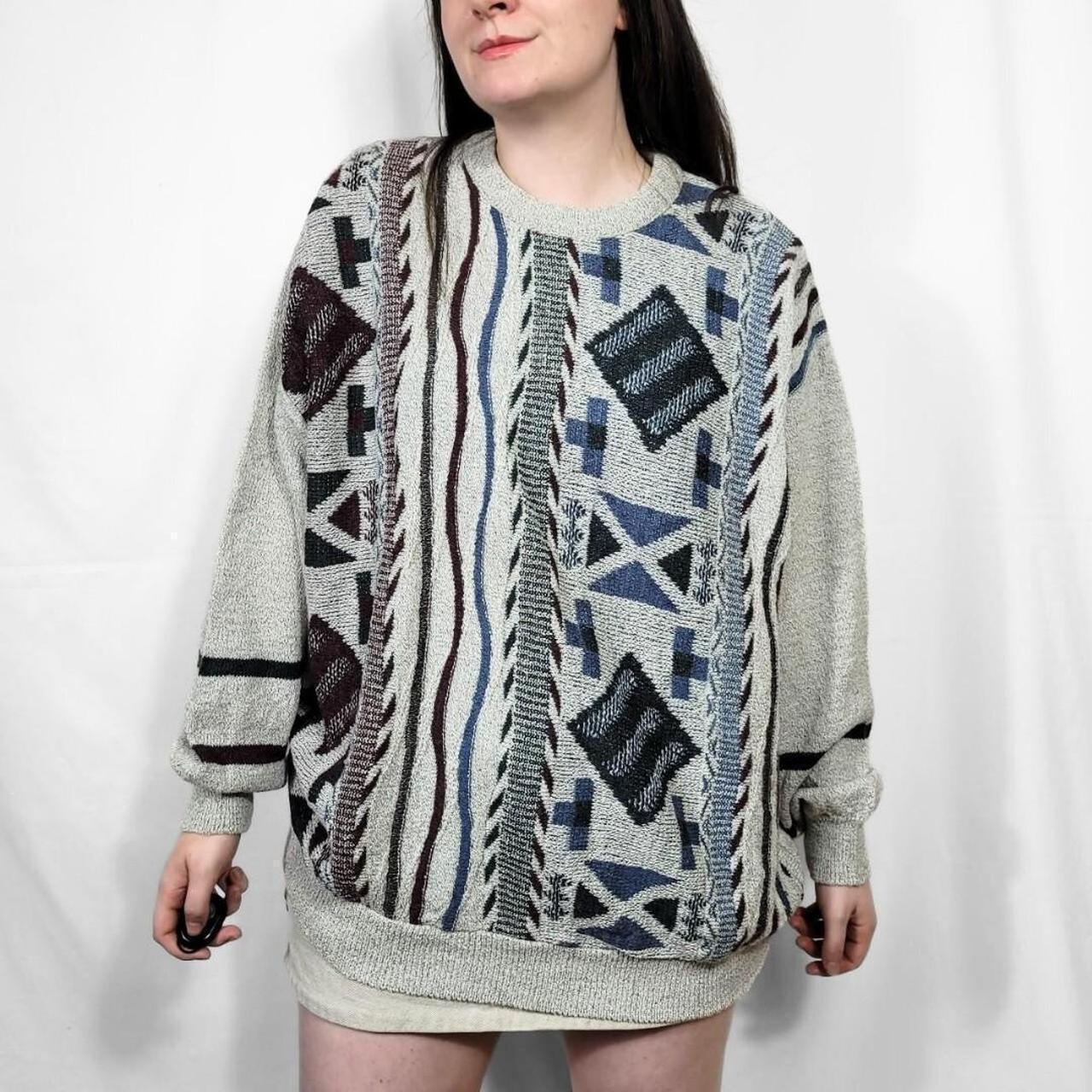 Vintage 90s Multi-coloured Grunge Pattern Knitted Jumper